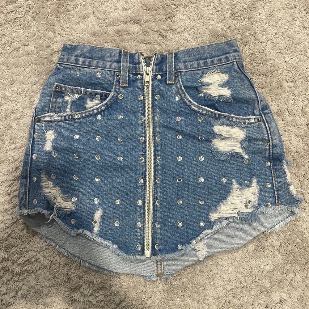 Rhinestone Jean skirt